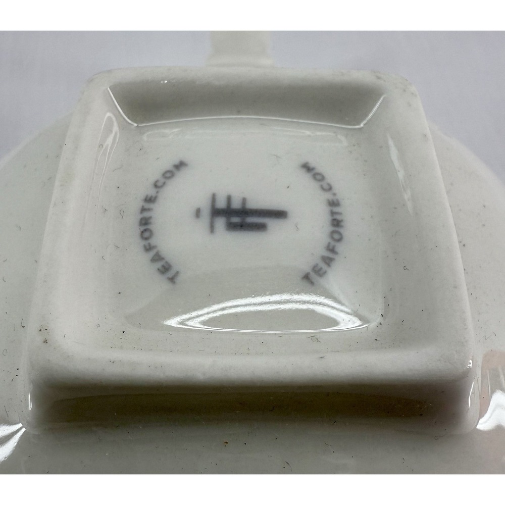 Tea Forté Cup & Saucer Set 2 – White Porcelain Contemporary Square Design‎ NWOB - Picture 6 of 7